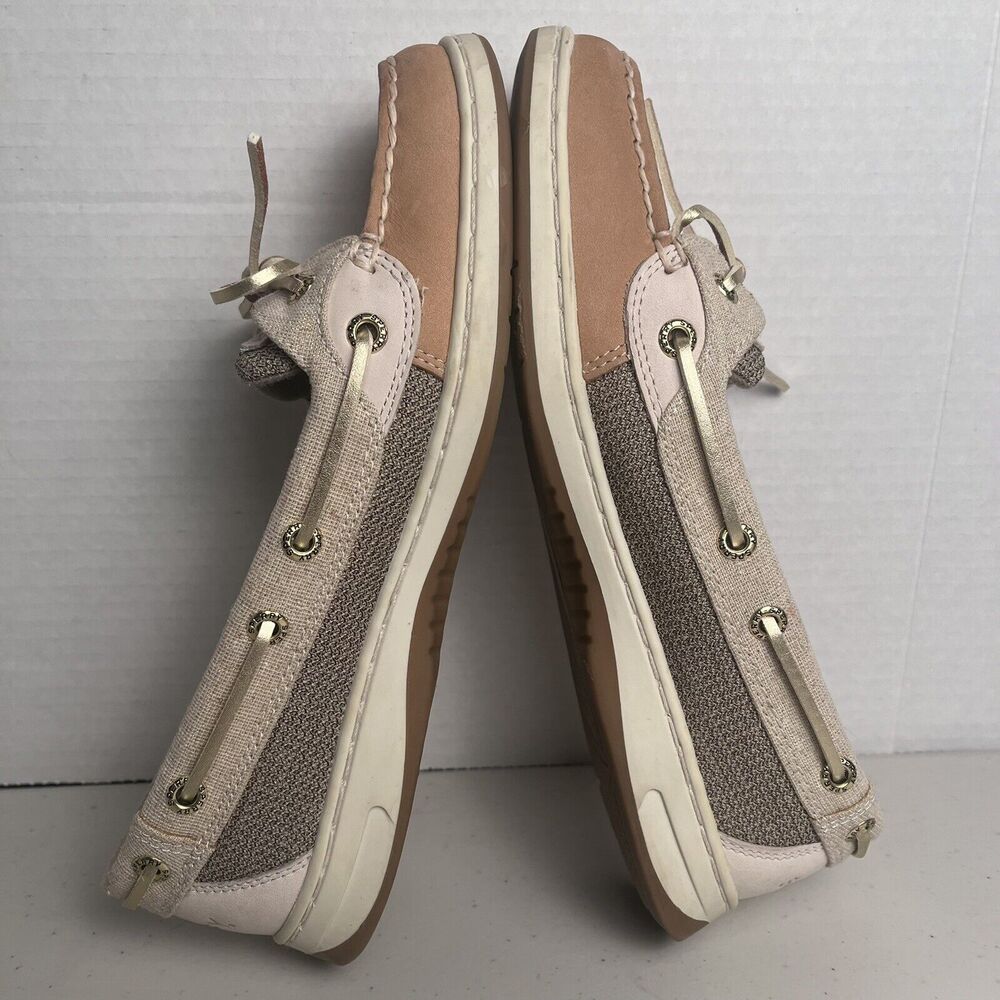 Sperry Womens Slip On Loafers Boat Shoes Top Sider Angelfish Linen Gold 7.5 - Picture 10 of 15